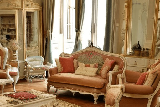 Antiker französischer Landhausstil Wohnzimmer
