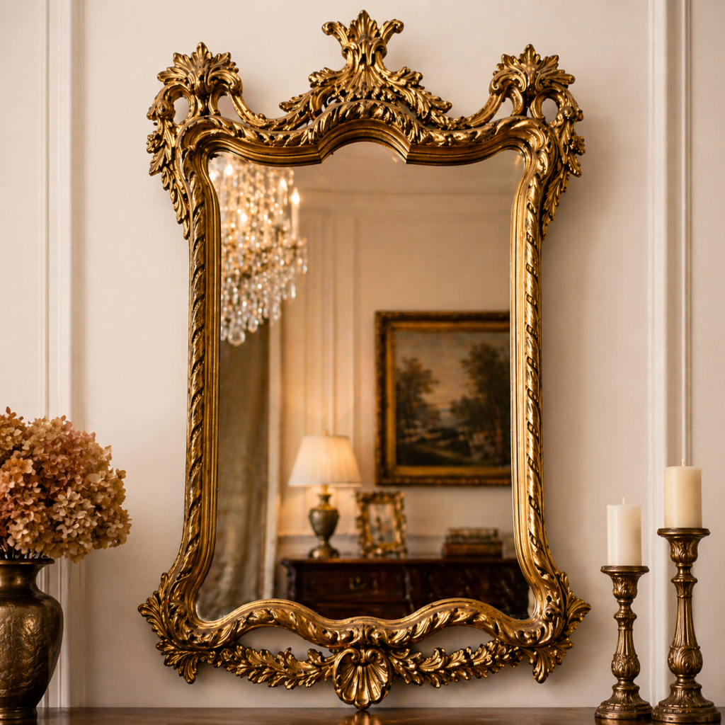 Antiker Spiegel Barock Gold um 1900 Wandspiegel