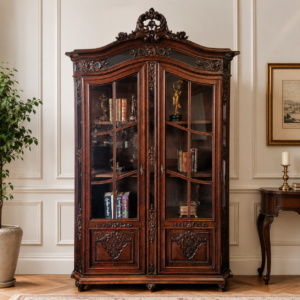 Antike Eiche Vitrine Gründerzeit dekoriert um 1870