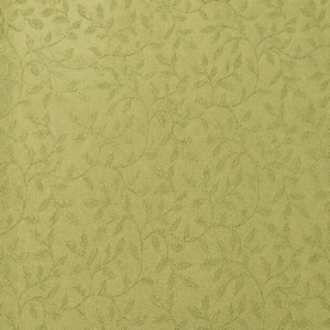 Detailaufnahme eines Jacquard Stoffes mit Blattmuster in Hellgrün