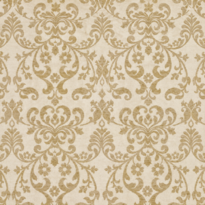 Damaststoff in Beige und Maisgold mit floralem Jugendstil-Muster