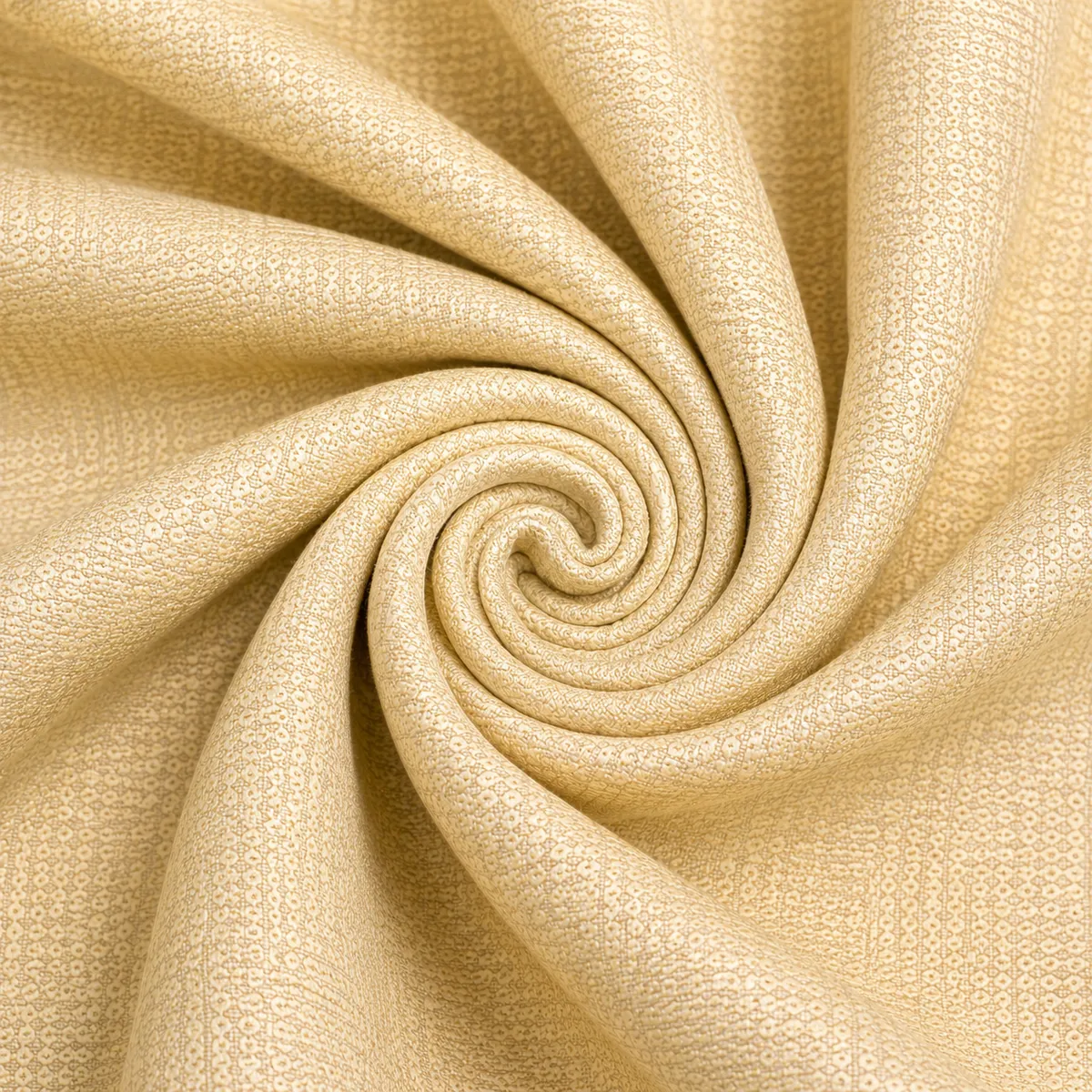 Polsterstoff Hellgelb als elegante Stoffspirale aus hochwertigem englischem Manufakturstoff
