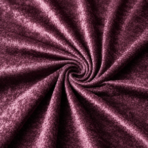 Velours Stoff Violett in dekorativer Spirale gelegt mit edlem Samtglanz und changierendem Lichteffekt