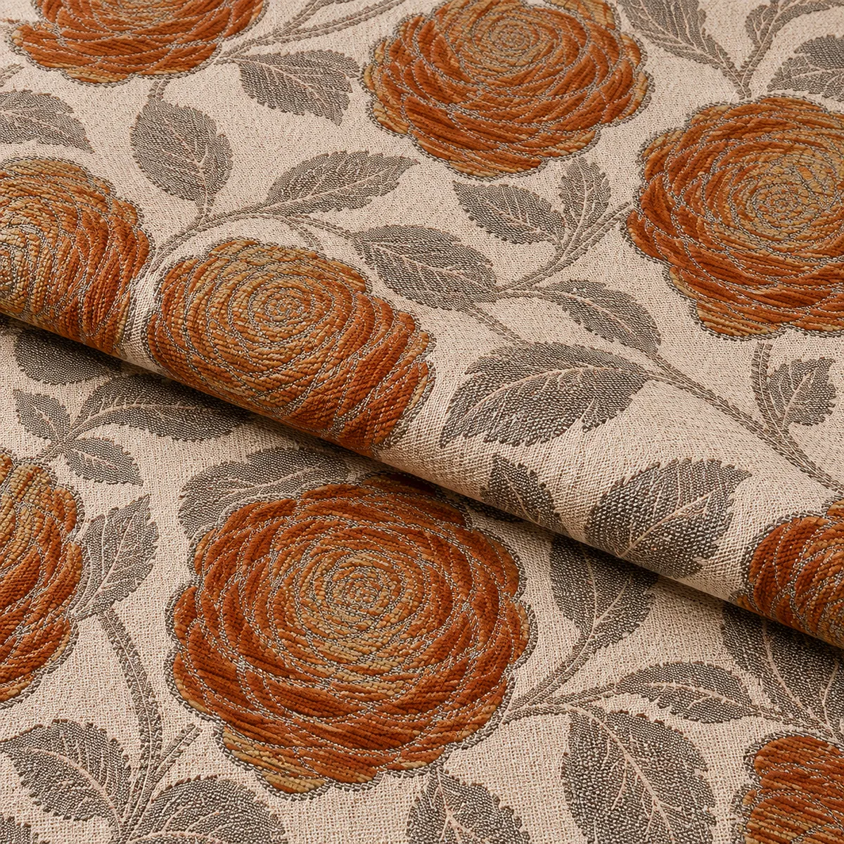 Gefalteter Polsterstoff Chenille Rosen hochwertiger englischer Manufaktur Stoff