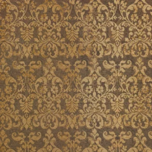Hochwertiger englischer Manufakturstoff Jacquard Polsterstoff Möbelstoff Gold Braun florales Damastmuster