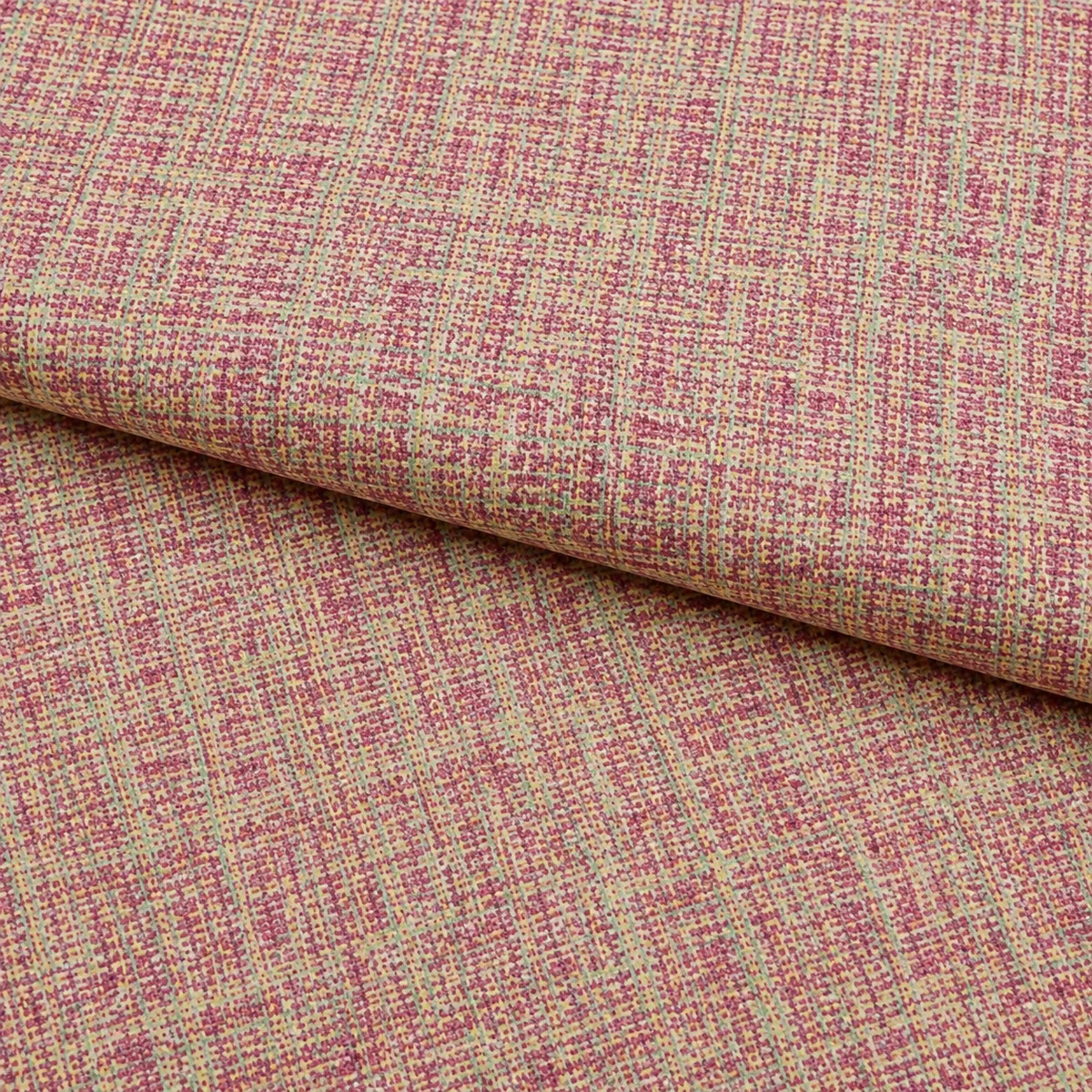 Hochwertiger englischer Manufaktur Stoff aus Baumwolle schräg gefaltet in Pink Grün und Gelb