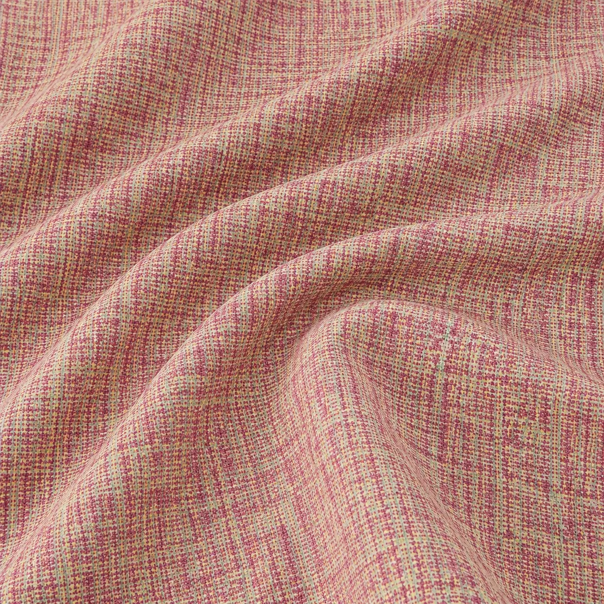 Hochwertiger englischer Manufaktur Stoff aus Baumwolle in weichen Wellen mit Pink Grün und Gelb