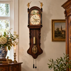 Friesische Stoelklok um 1800 handbemalt antike Wanduhr
