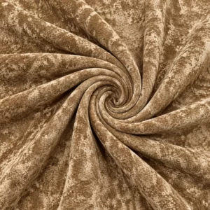 Hochwertiger englischer Manufakturstoff aus Gold-Velours in Spiralform