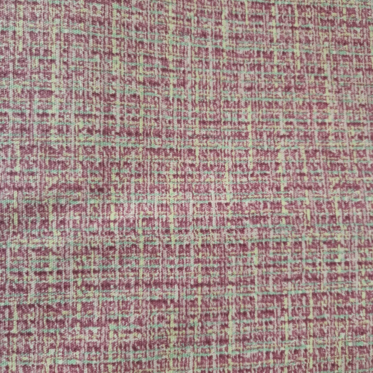 Hochwertiger englischer Manufaktur Stoff aus Baumwolle in Pink Grün und Gelb mit unregelmäßigem Muster