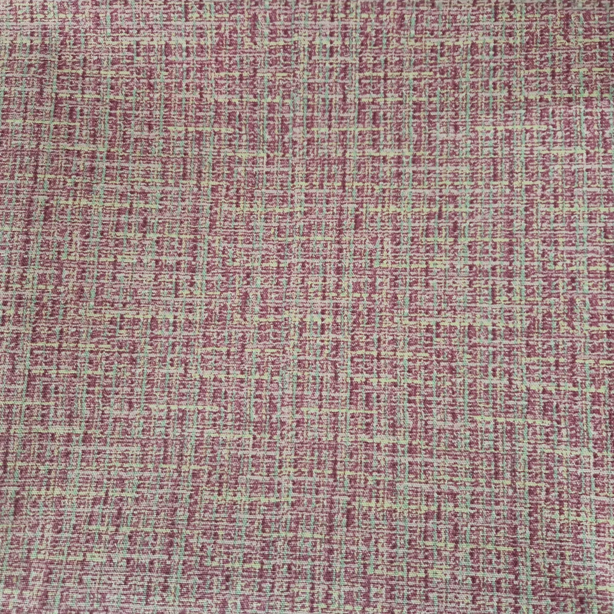 Hochwertiger englischer Manufaktur Stoff mit unregelmäßigem Muster in Pink Grün Gelb und Baumwollstruktur